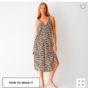 Swingy cotton-voile beach dress in zebra stripe, size small